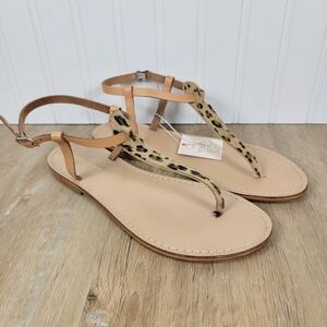 🆕️Sophia Milano Leopard Leather Sandals - Italy